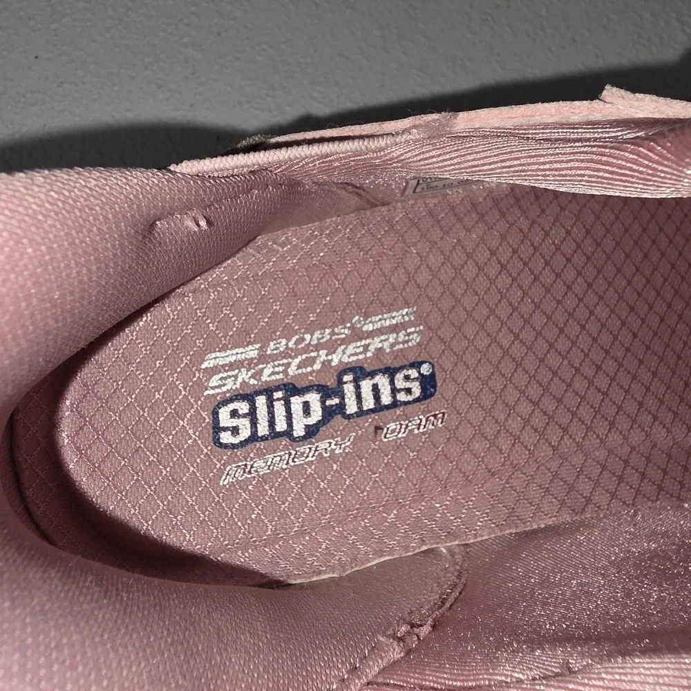Skechers BOBS Slip-ins Shoes Women 7.5 Pink Memory Foam Walk SN 117500 Comfort